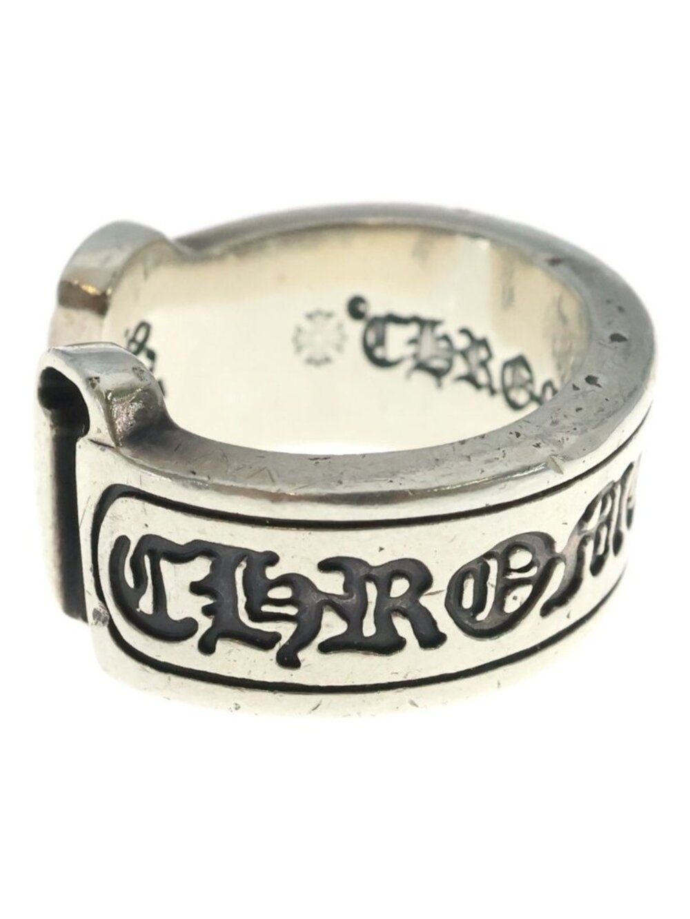 Chrome Hearts Lg Scroll Label Large Ring 925 Sterling… - Gem